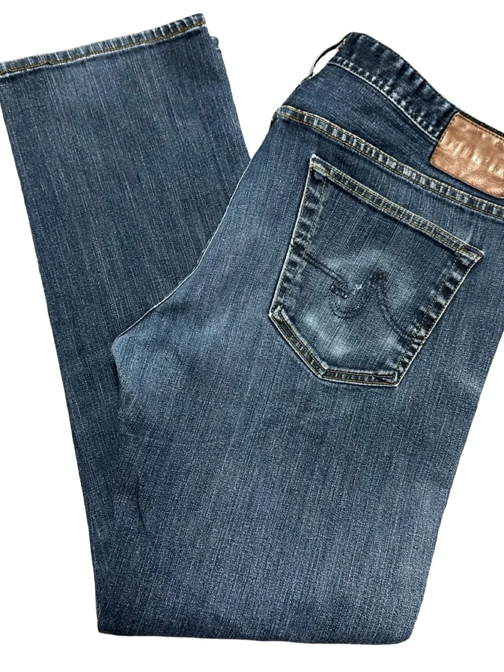 AG Adriano Goldschmied Men’s Size 38 x 30 The Matchbox Hemmed Straight Jeans